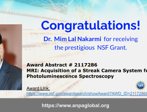 Dr. Mim Lal Nakarmi receives the NSF Award: Congratulations!