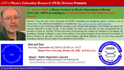 Dr. Andrew Duffy, “Using Simulations to Help Students Learn Physics ...