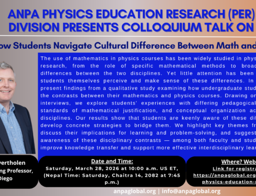 PER Talk on March 28th on “How Students Navigate Cultural Difference Between Math and Physics” by Andrew Meyertholen, Associate Teaching Professor of Physics at UC San Diego